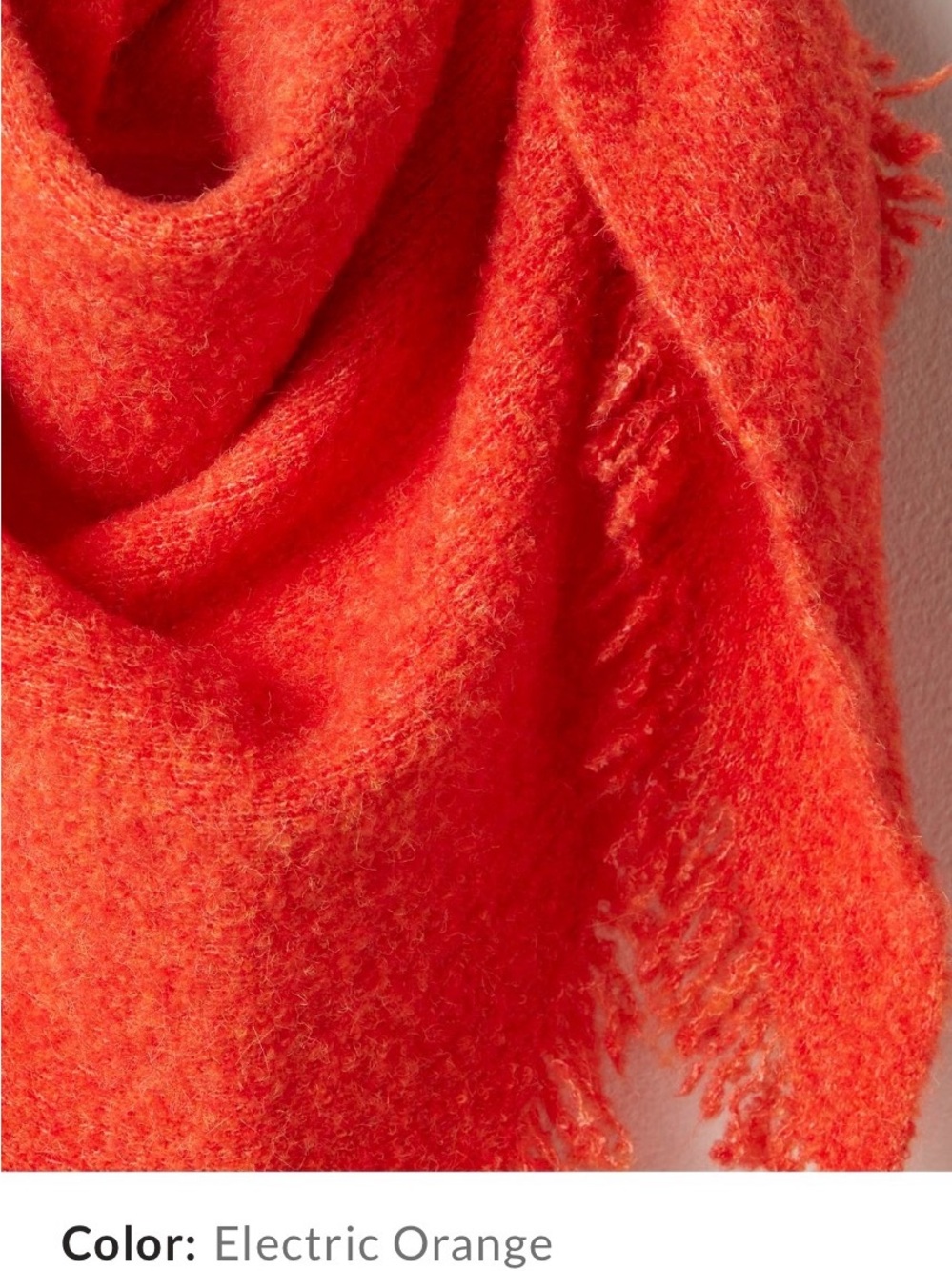 Free People ForeverTribeca Fringe Shawl. Electric Orange. - Picture 7 of 11